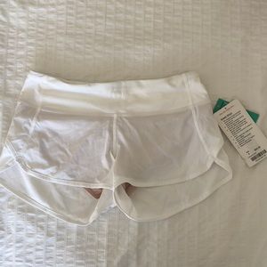 Lululemon Speed Short- white, never worn & new with tags!